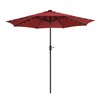 Villacera 9-Foot LED Outdoor Patio Umbrella with Solar Lights, Red 83-OUT5423